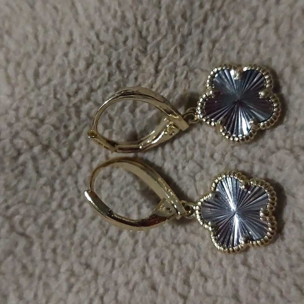 Flower Goldplated Drop Earrings